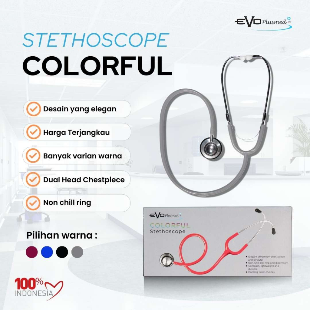 Evo Plusmed Stetoskop/Stethoscope  Colorful Dewasa