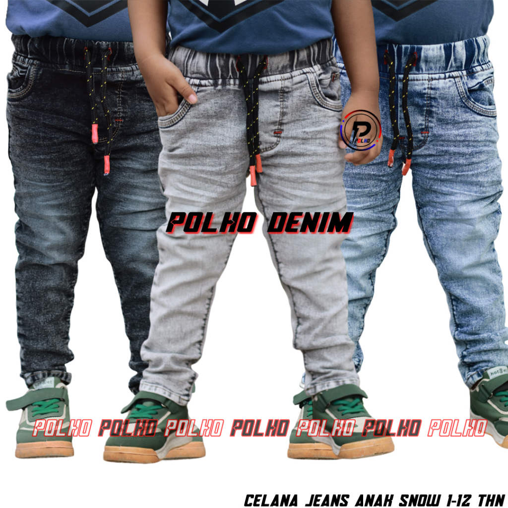 Celana Jeans Anak Snow Wast Usia 1-12 Tahun POLHO DENIM