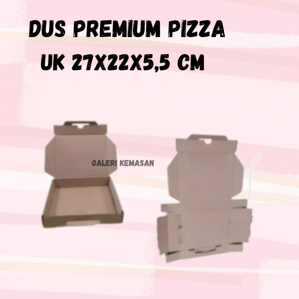 

Kardus/Box Premium Lock Pizza Diecut Ukuran 27x22x5,5 CM (Pembelian min 10pcs)