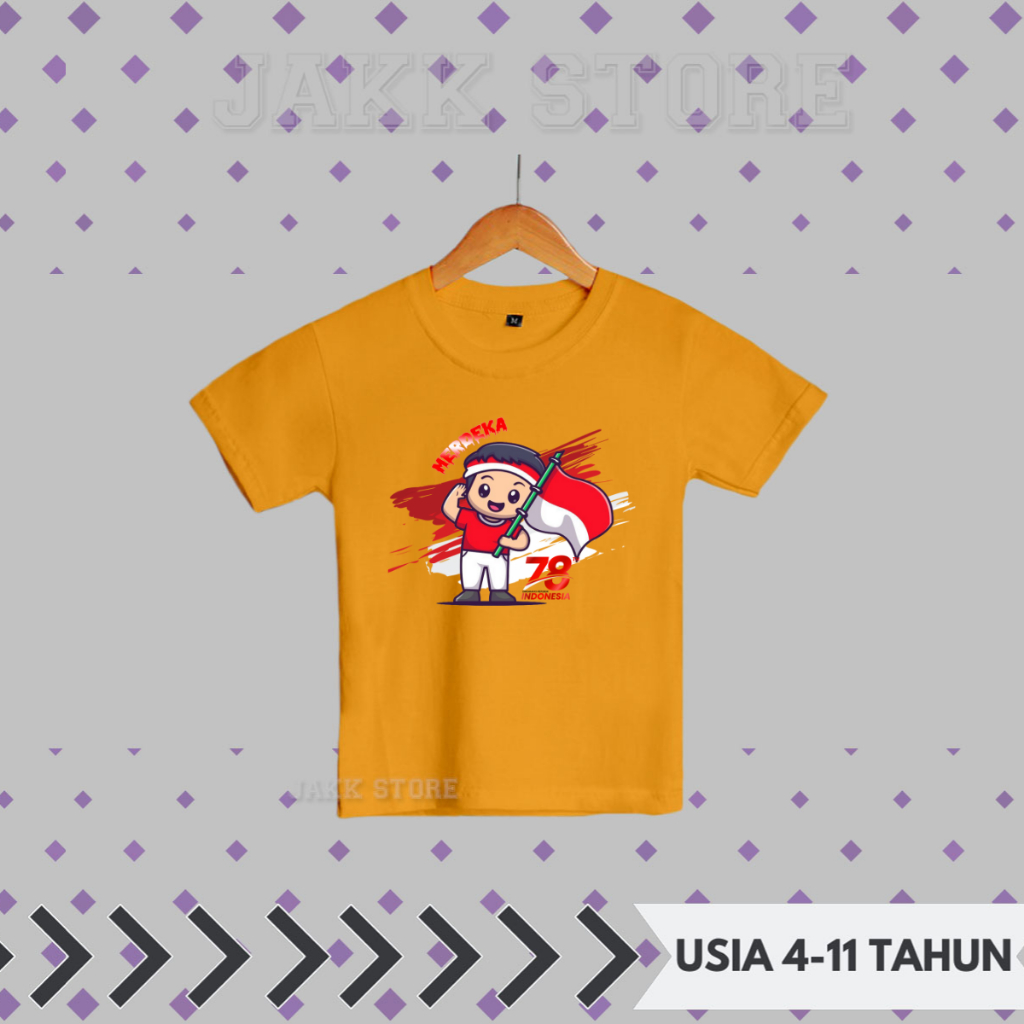 Baju 17 Agustus Anak Laki Laki Usia 4 5 6 7 8 9 10 11 12 Tahun / Kaos Anak kemerdekaan Indonesia 2023