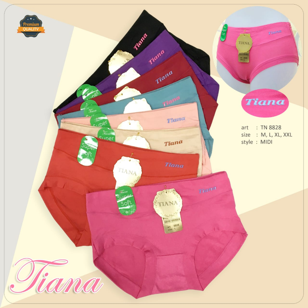 1 LUSIN | Celana Dalam Wanita TIANA Super Soft / LEMBUT / ELASTIS / EXTRA SIZE / art TN 8828