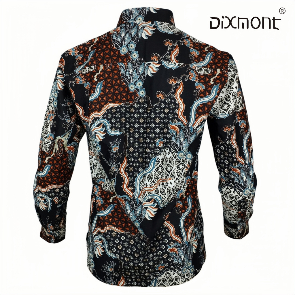 Dixmont Kemeja Pria Batik Panjang Hem BL01423