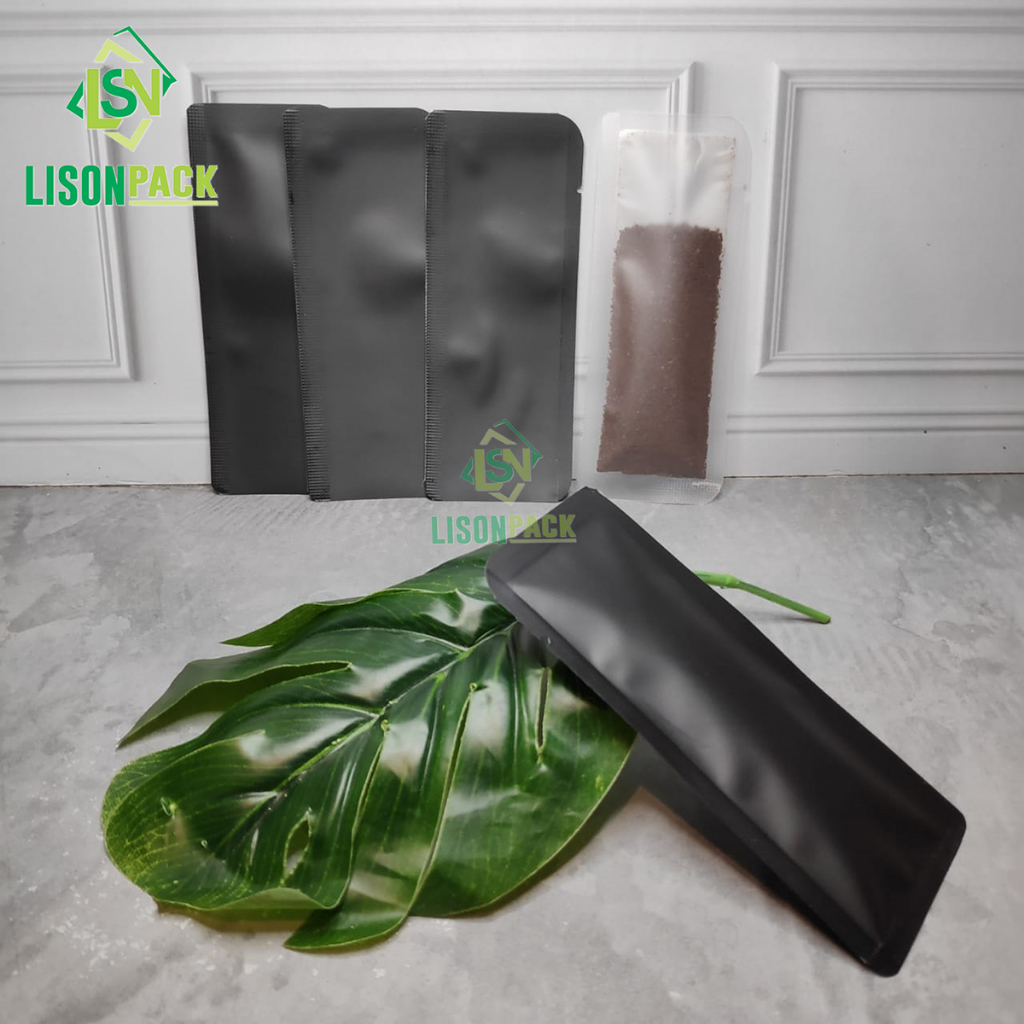 Kemasan Sachet Stick Hitam 5 cm x 12,5 cm | Sachet Kecil | Kemasan Sachet Kopi Tubruk
