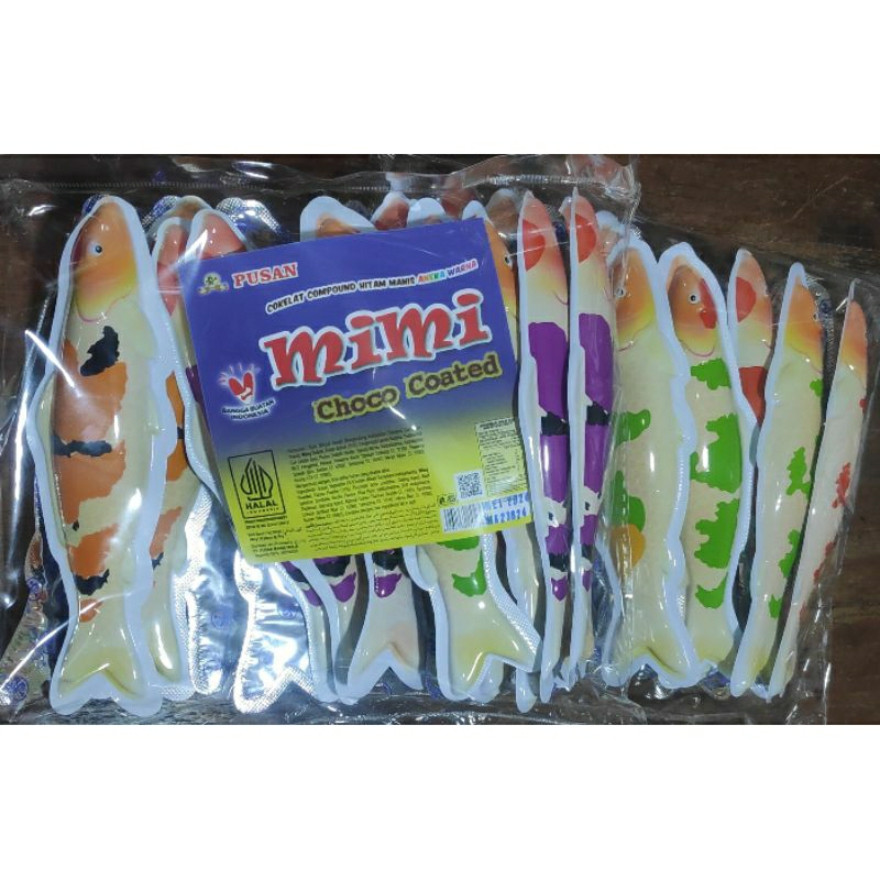 

Cokelat Mimi Choco Coated Bentuk Ikan ( isi 20 pcs @10gr )