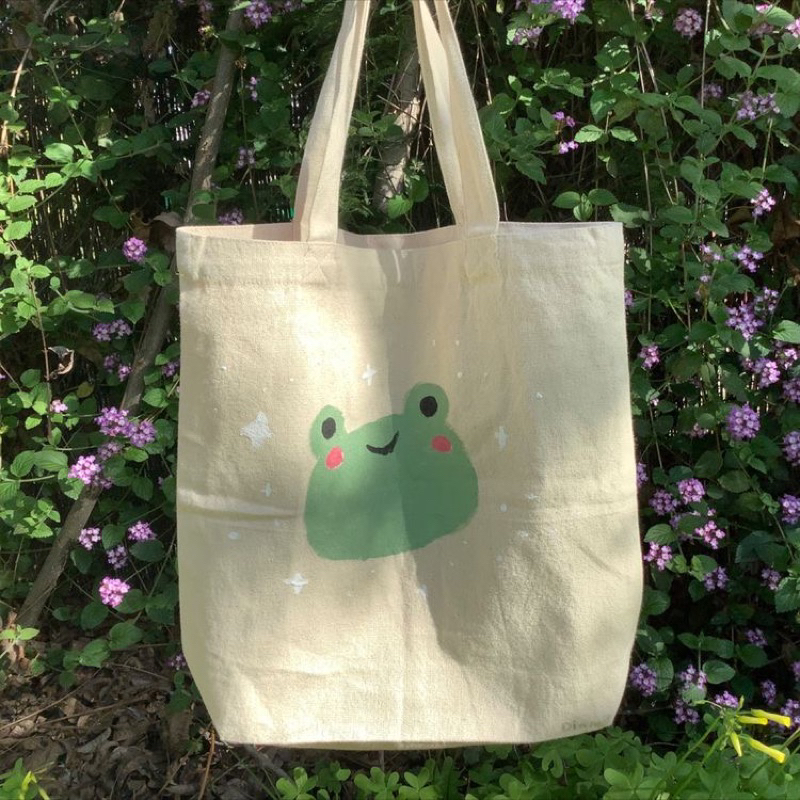Custom painted canvas tote bag by twntiesgirl ( READY )