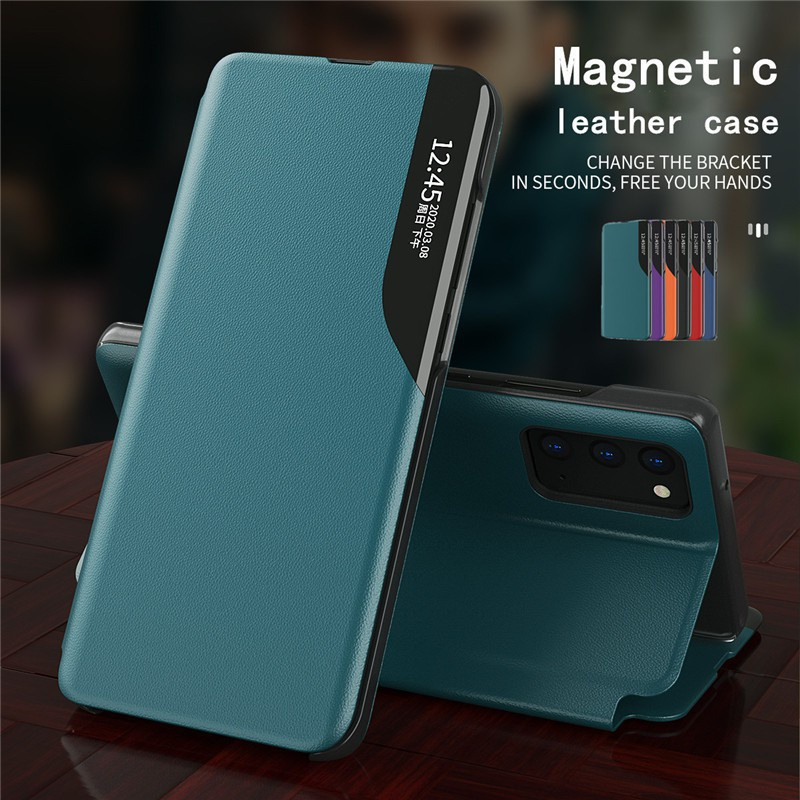 Case Realme C53 C55 Terbaru Flip Case Motif Kulit Leather Smart View Handphone Silikon