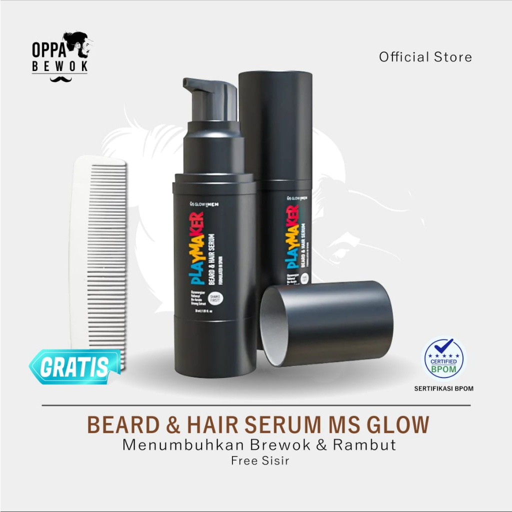 Beard And Hair Serum MS Glow Penumbuh Brewok Dan Rambut