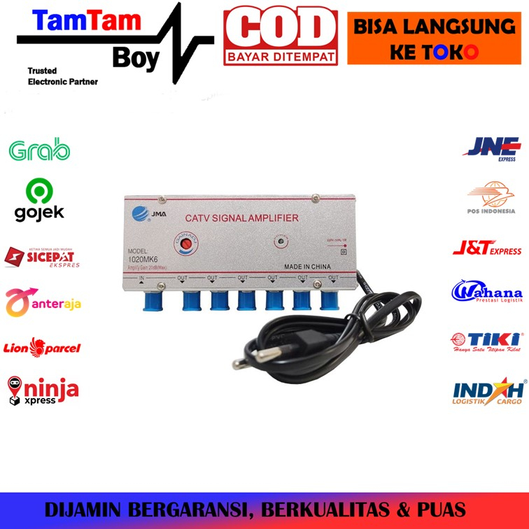 Penguat Sinyal TV CATV Amplifier Booster Indoor 20db 6 Way Splitter JMA 1020MK6 Untuk TV Digital DVB