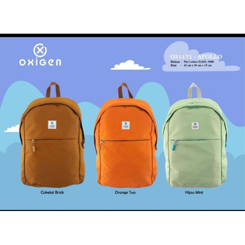 Tas ransel sekolah tas punggung merk "OXIGEN" original