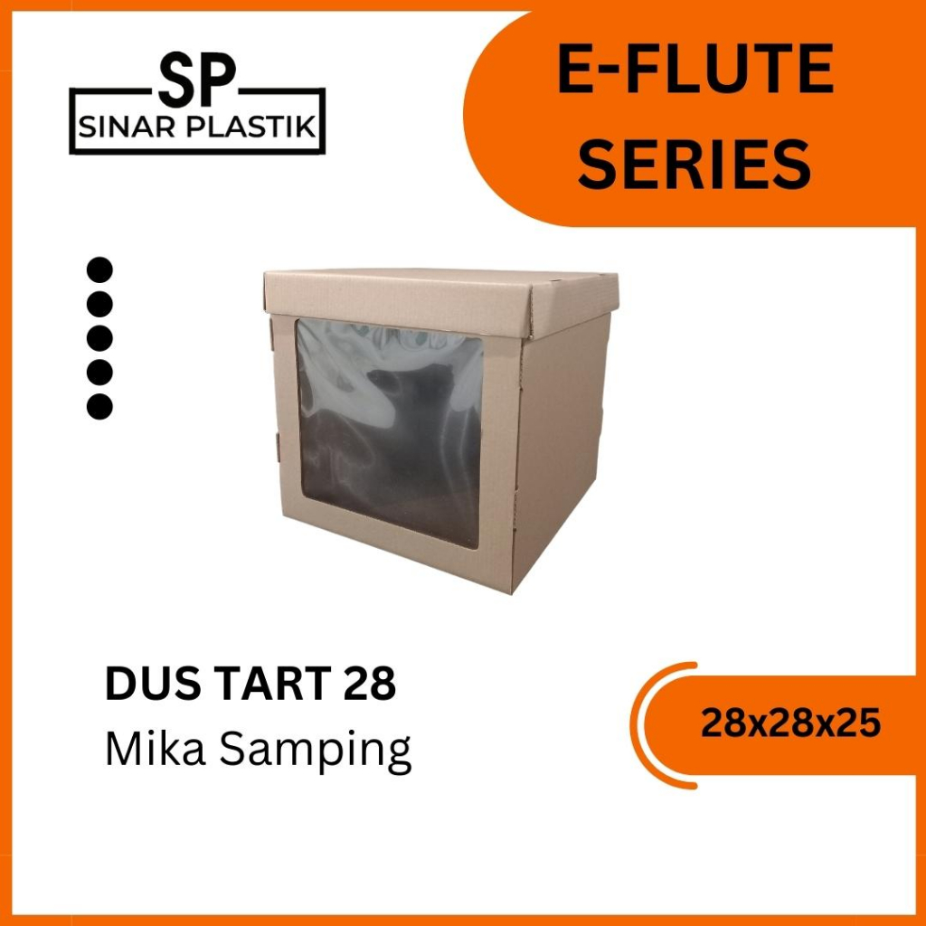 

Kotak E-flute Tart 28x28x25 Window / Dus Ulang Tahun / Dus Kue Tart / Dus Hampers Kue / Dus Cake LC. [Min Order 3Pcs]