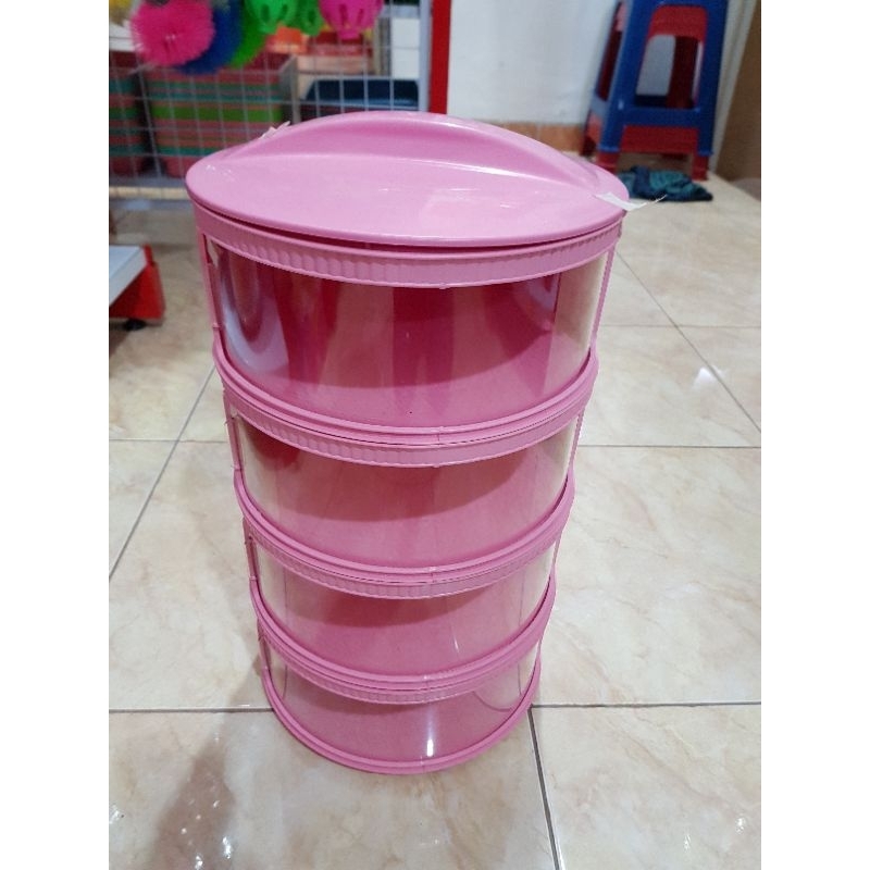 Tudung saji susun 4 pxton Rak penyimpanan serbaguna