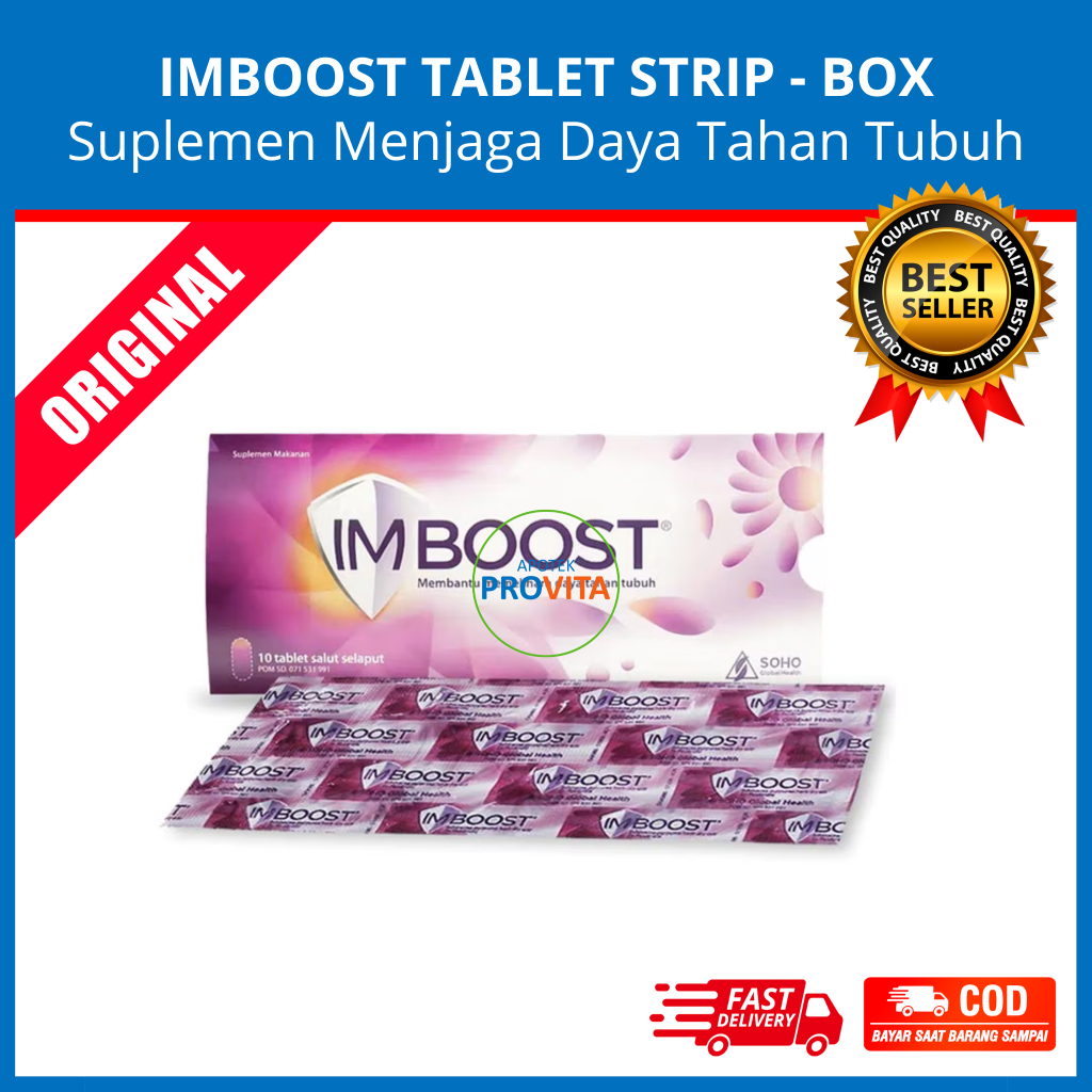 IMBOOST TABLET 1 STRIP 10 TABLET / 1 BOX 20 TABLET - Suplemen Daya Tubuh / Imboost Daya Tahan Tubuh