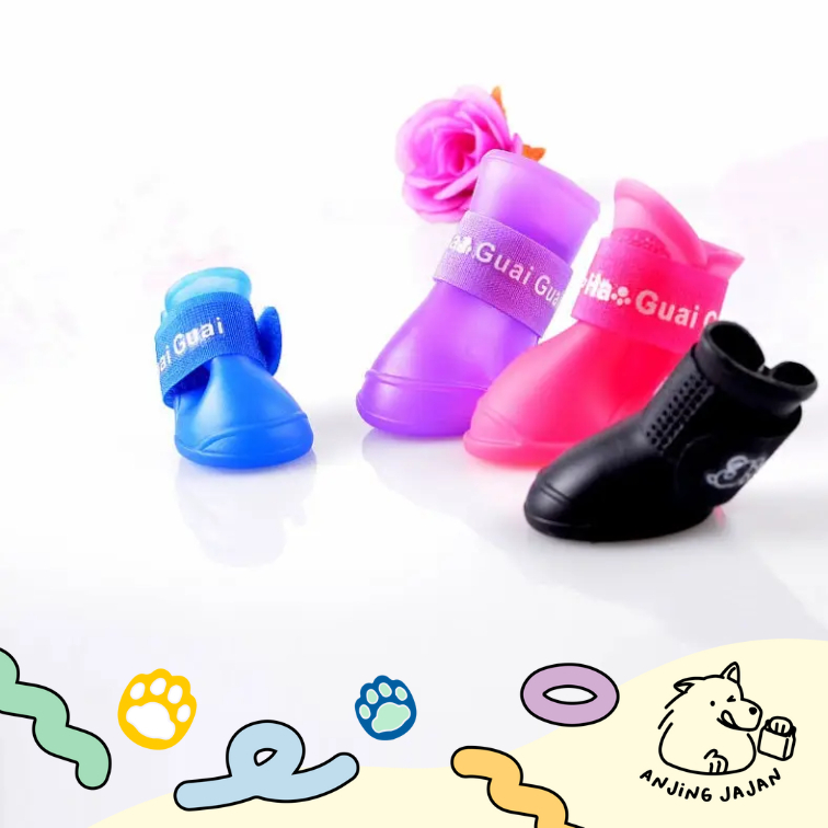 [PROMO] 4 Pcs Sepatu Anjing / Kucing Boots Tebal Anti Slip Anti Air