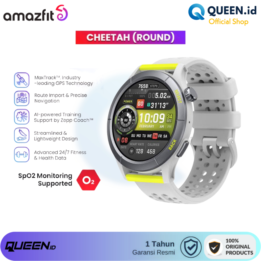Amazfit Cheetah Smartwatch AMOLED Running Tracker AI GPS MaxTrack
