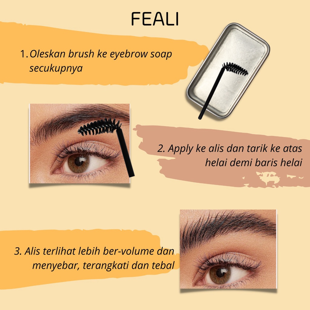 Feali Eyebrow Styling Soap Lift Brow Styling Soap / Waterproof Long Lasting Eyebrow Gel Pomade / PEMBENTUK ALIS GEL - BPOM