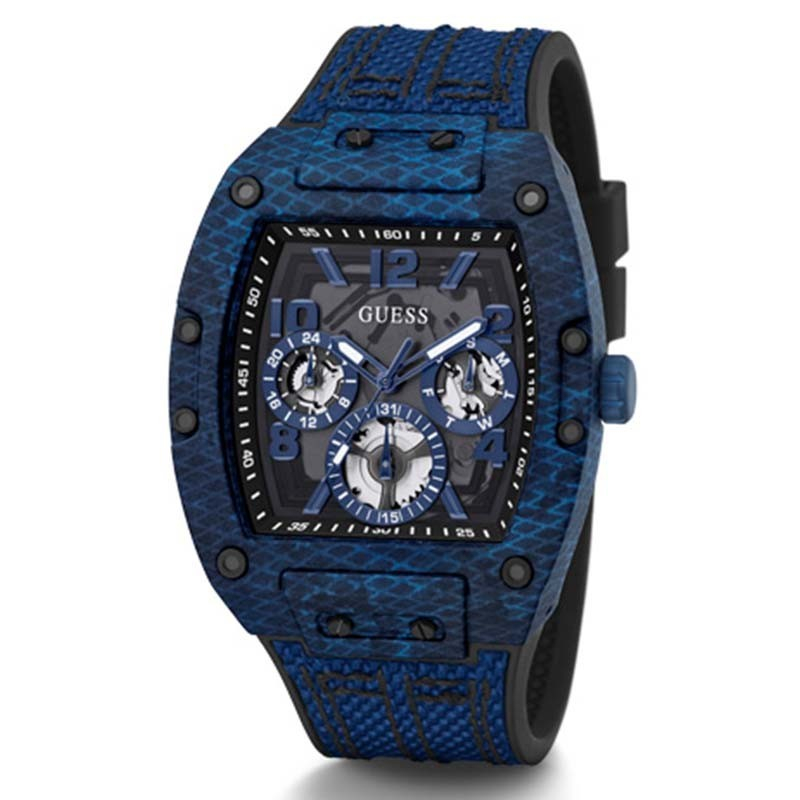 GUESS GW0422G1 Original PHOENIX Jam Tangan Pria Analog Blue Silicone