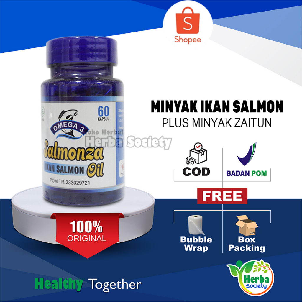 Salmon Oil Salmonza Kapsul Minyak Ikan Salmon Original Omega 3 Untuk Bayi Anak Dan Dewasa