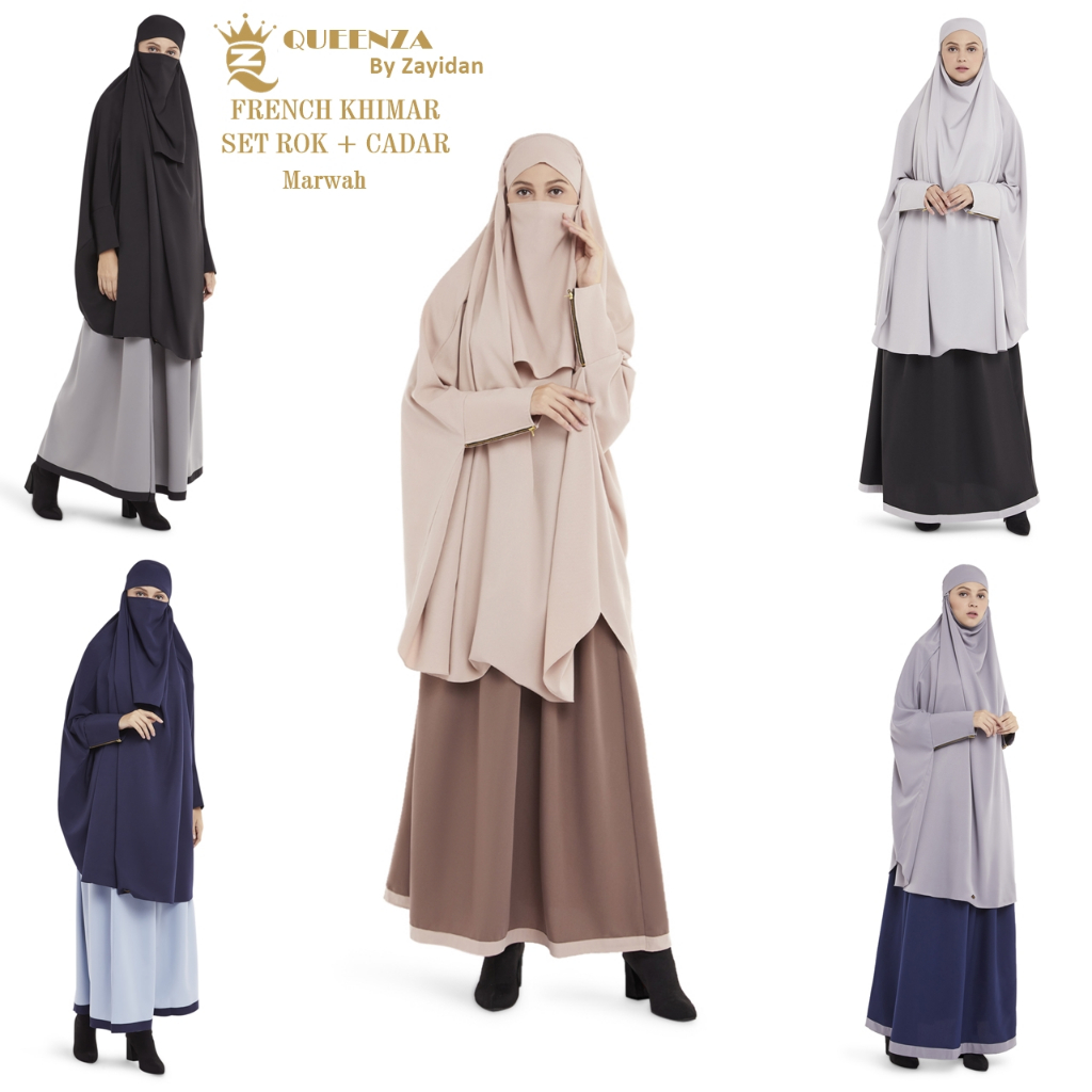 Marwah Khimar Set Cadar| Gamis Syar'i Wanita Muslimah Marwah Series - Mocca Cream