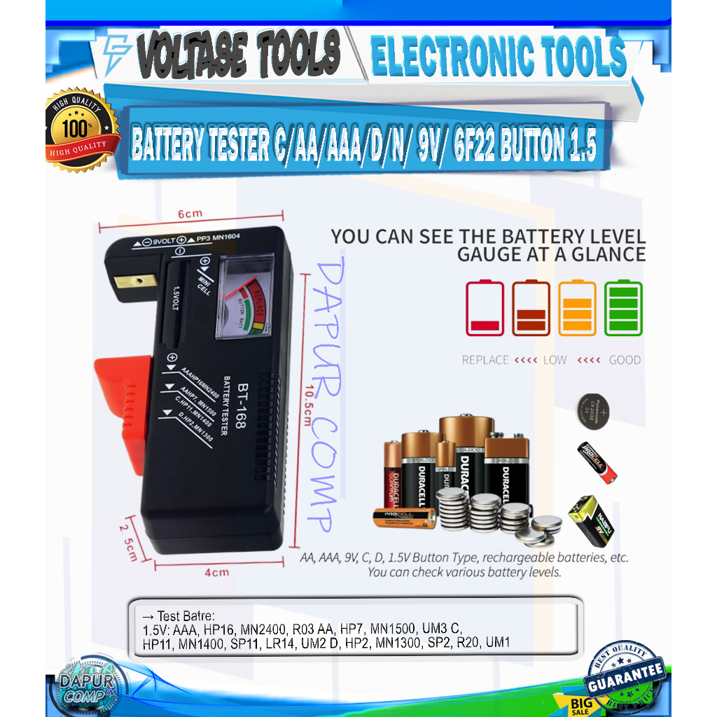 BATTERY TESTER BT 168 UNIVERSAL TESTER TYPE ANALOG