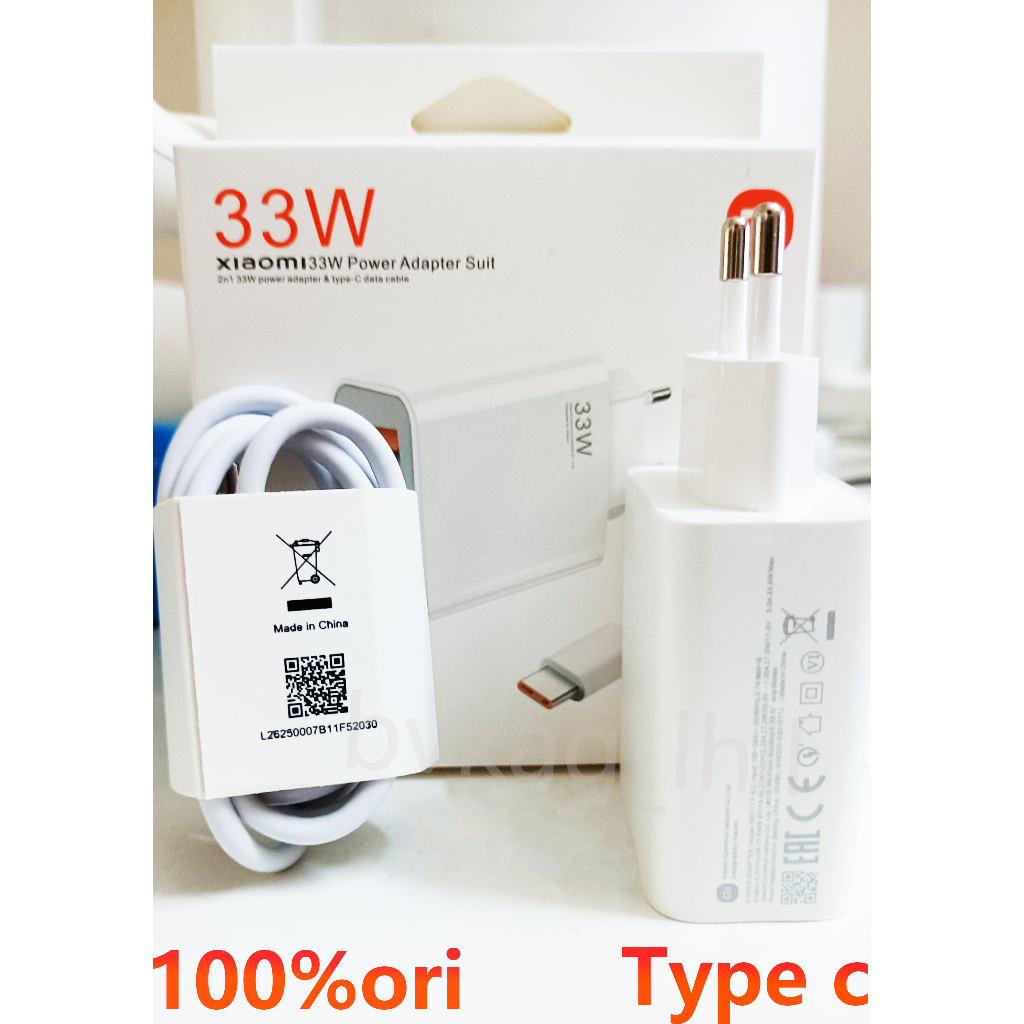 CHARGER XIAOMI FAST CHARGING TYPE C 33W-67W original 100% Charger xiaomi