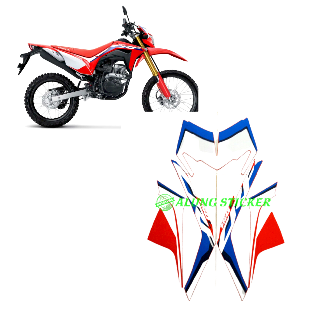 STIKER STRIPING MOTOR CRF 150L 2021 MERAH-BIRU STANDAR