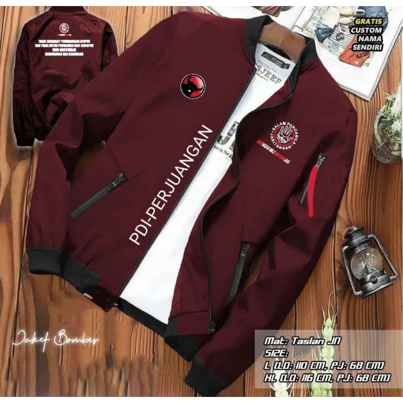 JAKET BOMBER PDI / RELAWAN GANJAR / JARINGAN MILITAN GANJAR / JARI TANGAN