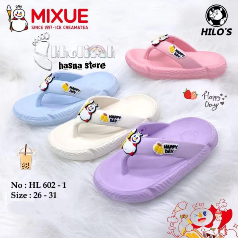 Sandal anak jepit perempuan mixue size 26-31Hilo's series