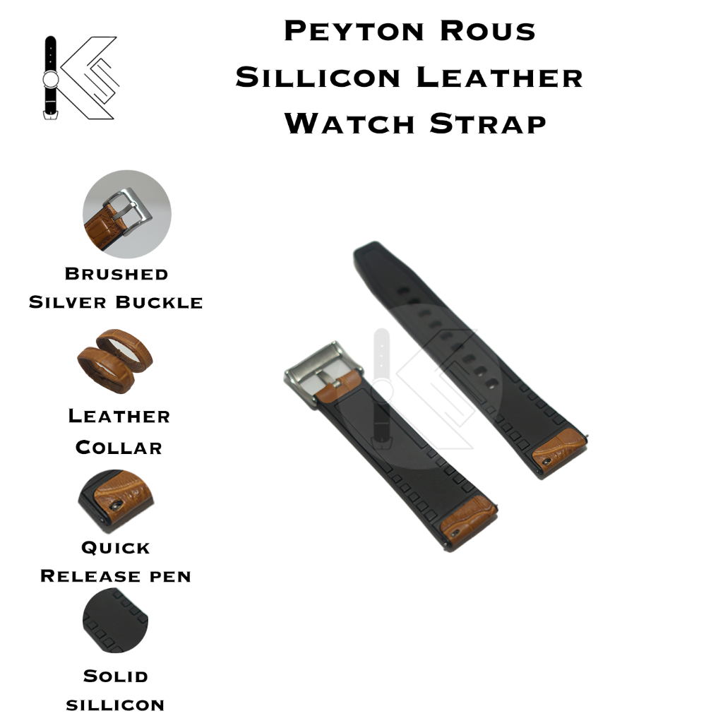 Tali Jam Tangan Kulit Silicon Peyton Rous  20mm 22mm