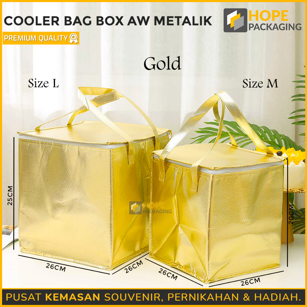 RK Tas Cooler Bag Box AW METALIK / Box Pendingin Makanan / Tas Pendingin Makanan / Tas Piknik /
