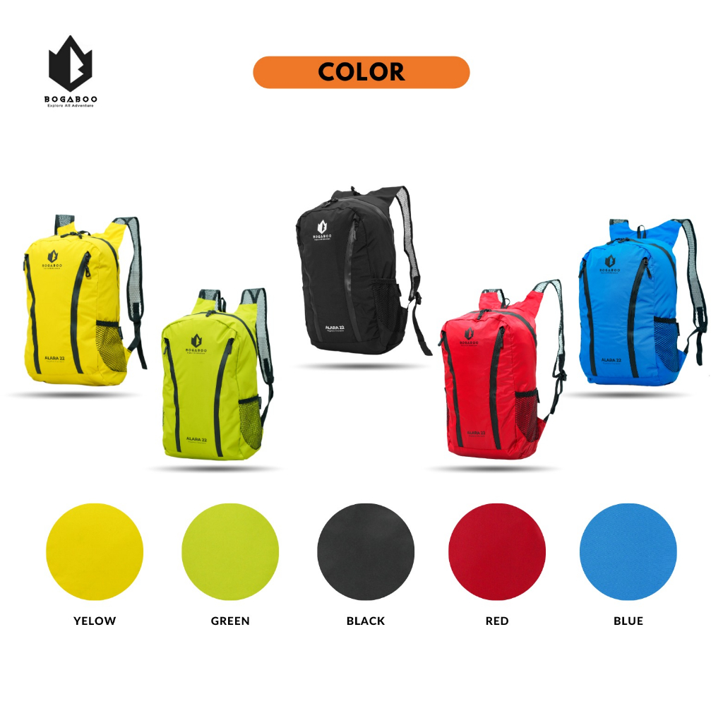 BOGABOO DAYPACK ALARA 22 Liter Ultralight Waterproof - BACKPACK - Tas SEKOLAH  - Tas Laptop Portable