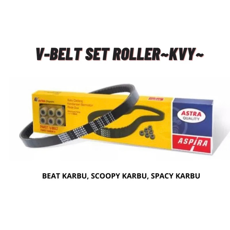 MURAH ASPIRA VBELT SET (VBELT+ROLLER) H2-231PA-KVY-1200 BEAT KARBU, SPACY KARBU, SCOOPY KARBU