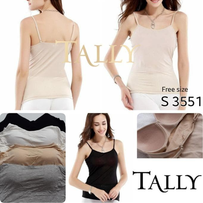 TANKTOP 3551 TALLY - Singlet Perempuan Tally 3551 / Tank Top Cewek Wanita Tally 3551 Singlet Tank Top Bra dengan Cup Bra Tally 3551 - ARA98STORE