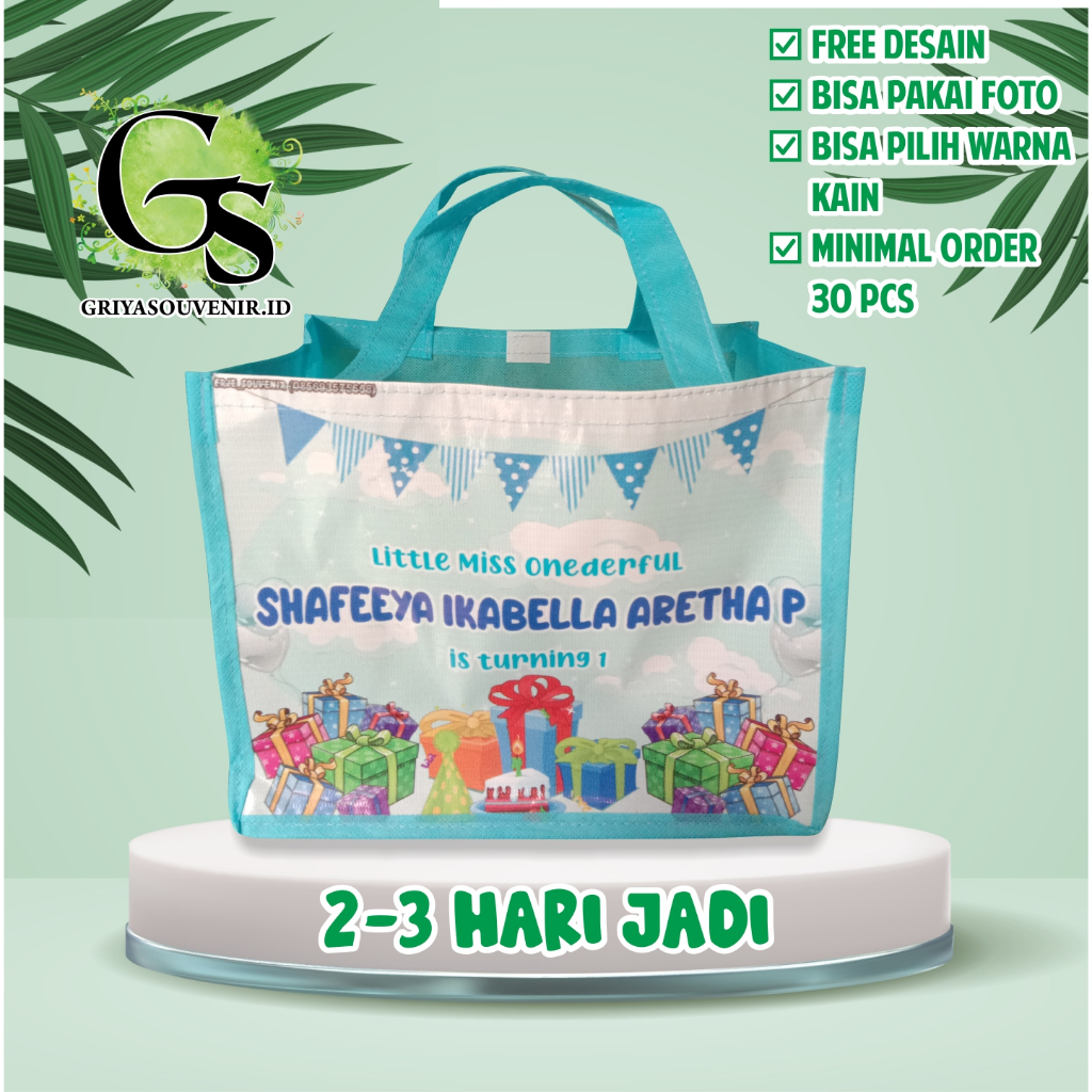

TAS ULANG TAHUN ANAK CUSTOM NAMA / TAS ULTAH ANAK / TAS ULTAH GOODIE BAG