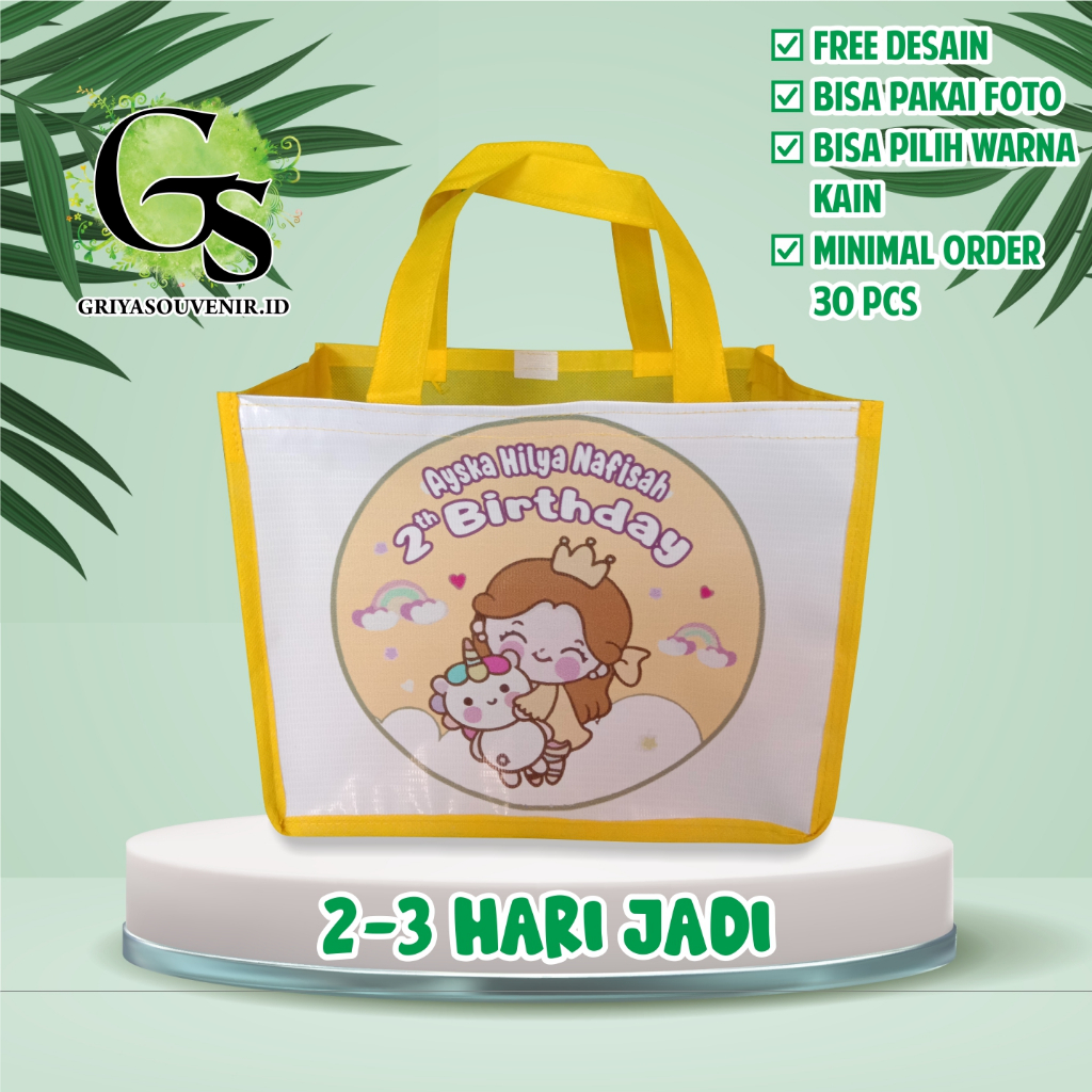 

TAS ULTAH ANAK / TAS ULANG TAHUN CUSTOM / TAS ULTAH GOODIE BAG / CUSTOM DESAIN
