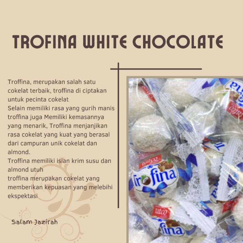 

Trofina Tatco Coconut With White Chocolate Coklat Viral Coklat Oleh2 Umroh Coklat Import Premium