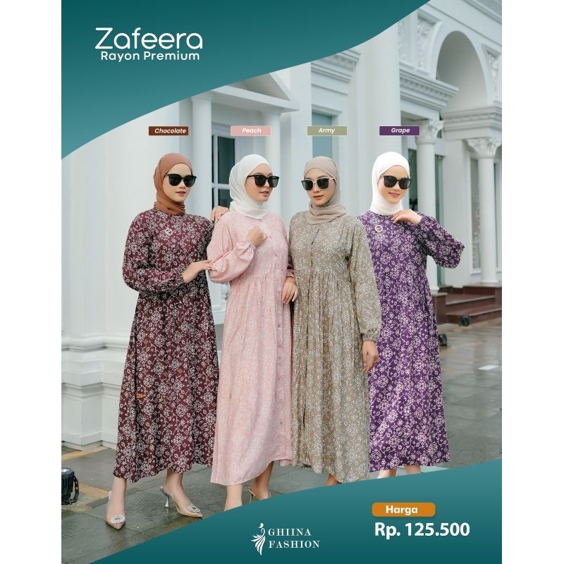 Zafeera Midi Dress Ghina Fashion Gamis Rayon Premium