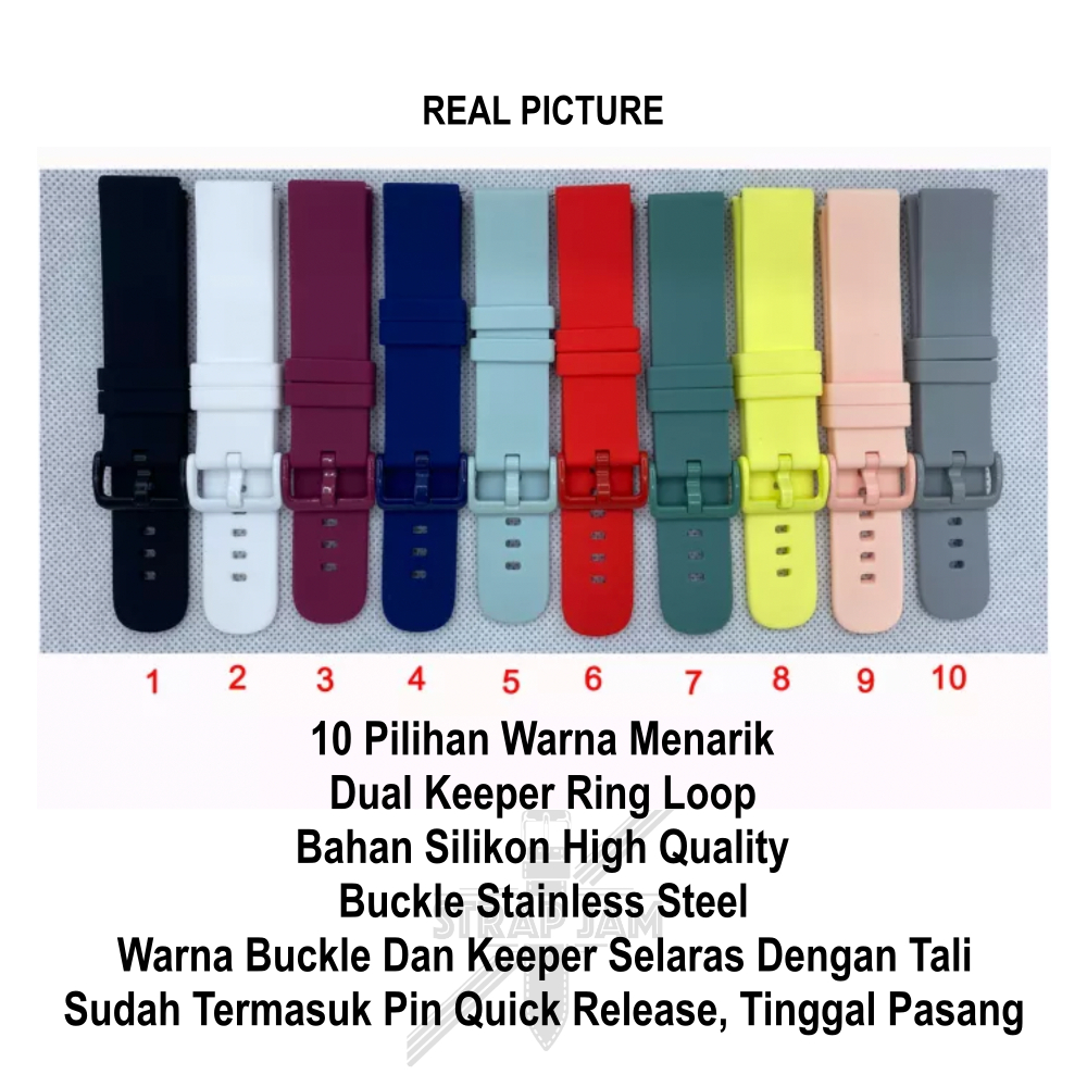 PWK 22mm Tali Jam Tangan Smartwatch Digitec Explora - Strap Silikon Rubber Nyaman