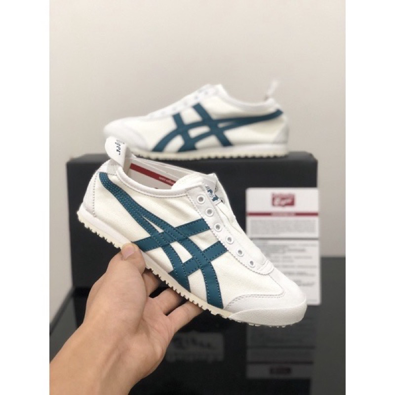 Sepatu Onitsuka Slip On White Green
