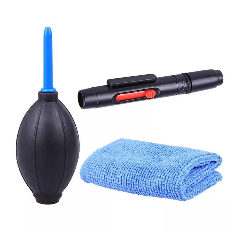 Cleaning Kit 3 in 1 Pembersih Lensa Set Lens Blower Micro Fiber Lenspen Air