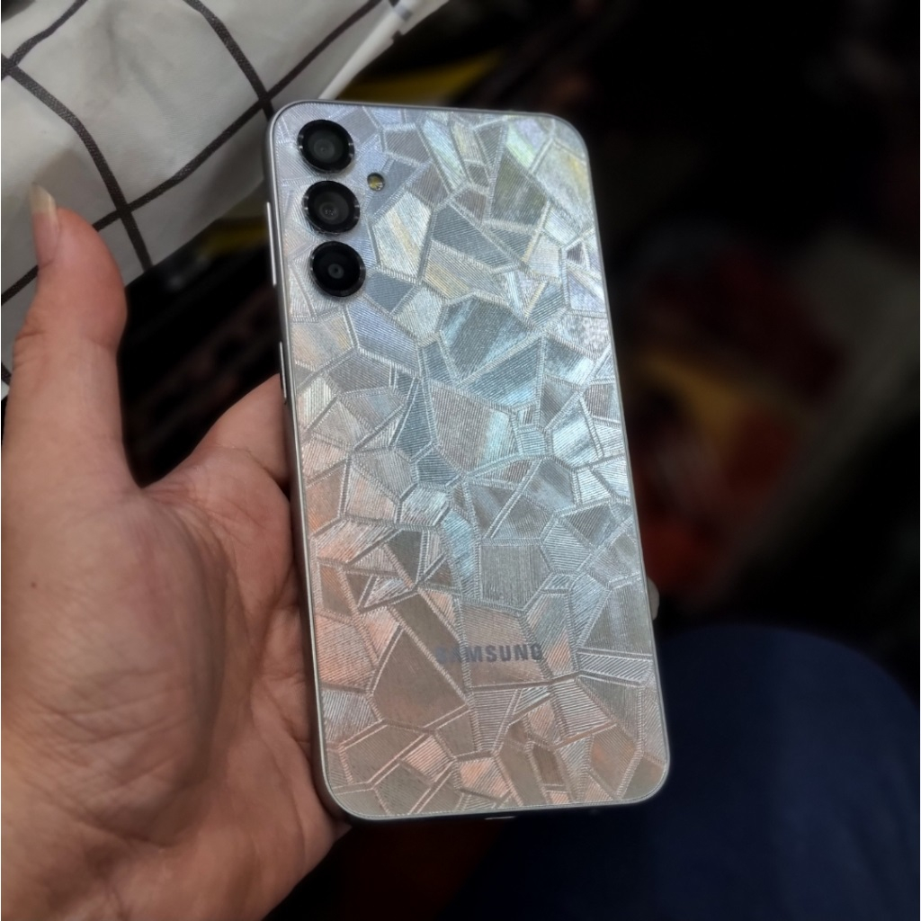 Antigores Belakang Motif Kaca Samsung A14 A54 A53 A34 A33 A73 A23 A13 A52 A52s A51 A73 A72 A71 A32 A31 Back Stiker HP Model Diamond Daimond Clear Bening Texture Transparent Transparant Anti Gores Glare MATTE Murah 4G 5G S