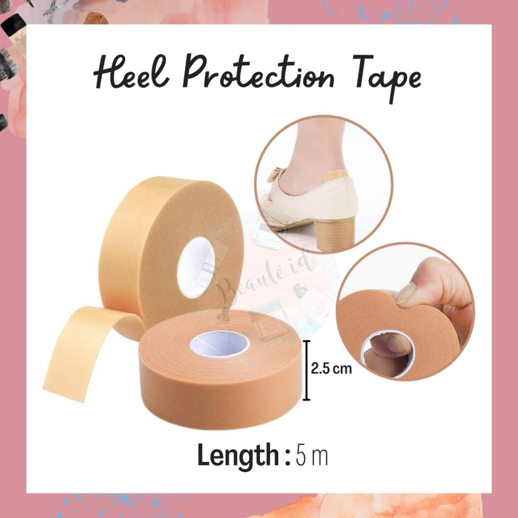 1 Roll Plester Kaki Anti Lecet Pelindung Tumit Kaki Bahan PE Anti Air Elastis Nyaman di Kulit Panjang 5 Meter Sepatu Heels Protection Tape Absorb Pain Relief