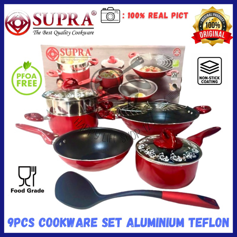 Panci Set Supra 9pcs / Panci Set Aluminium SUPRA / Panci Set SUPRA