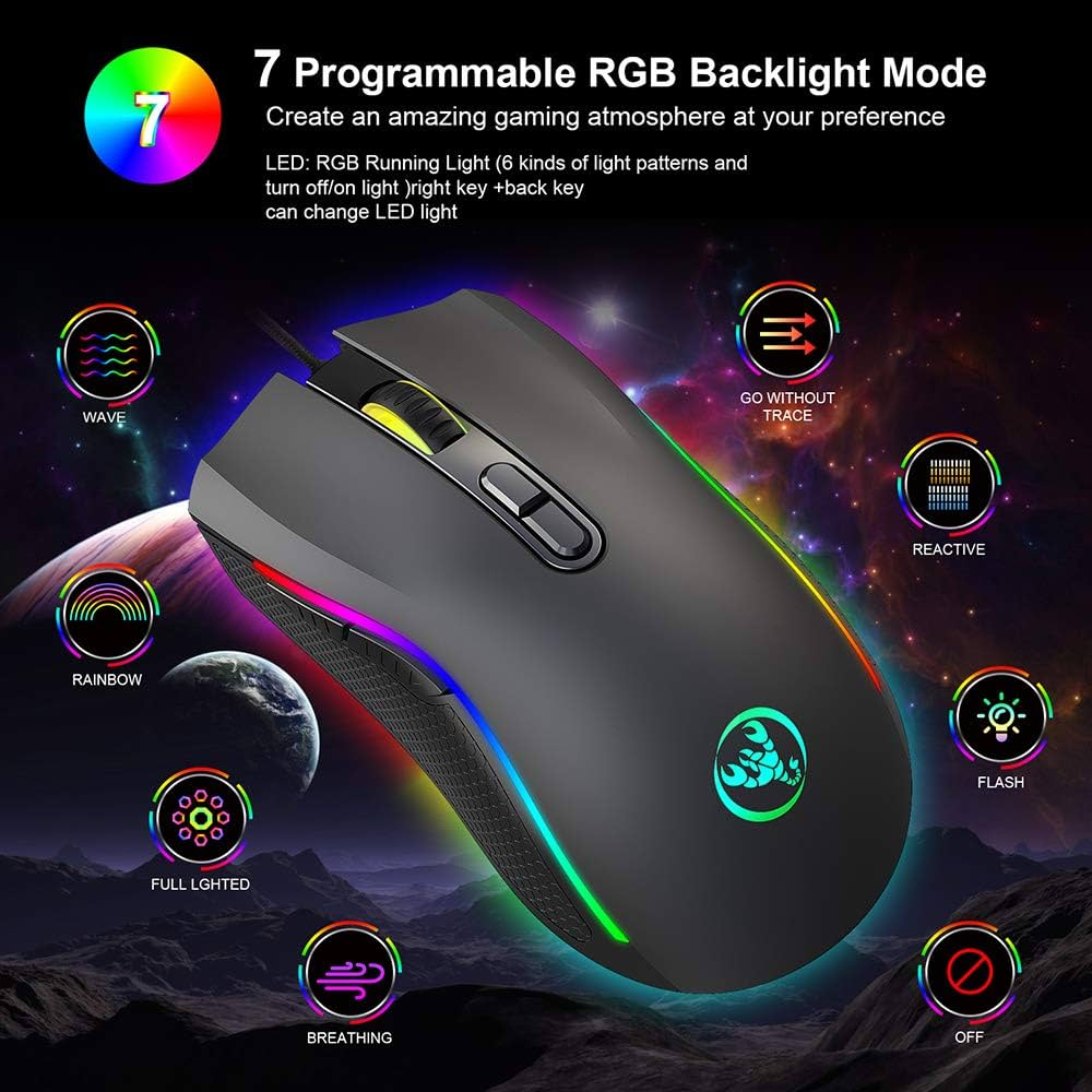 iFeelTech - HXSJ A869 WIRED GAMING MOUSE RGB MOUSE GAMING