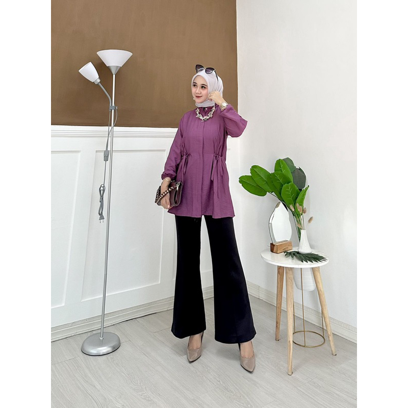 ALEA Blous Semi Tunik Polo Linen Premium