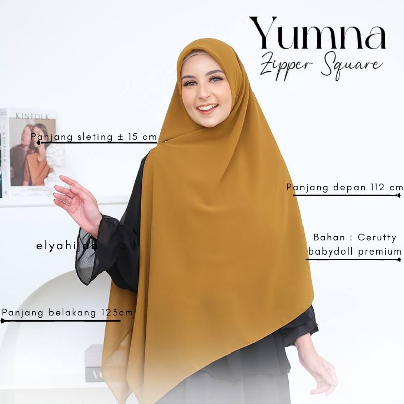 Hijab Square Instant Reslesting Jumbo / Yumna Zipper Square jumbo / Hijab Instant segiempat