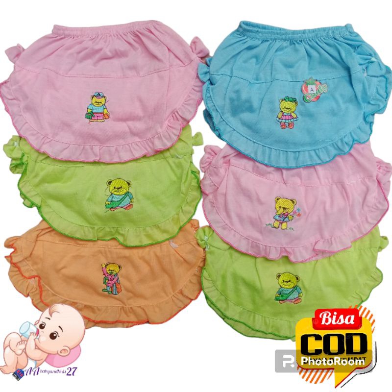 6PC Setengah Lusin CANDY Celana Dalam Bayi Perempuan Model Renda Usia 0-12Bulan-CD Anak Murah