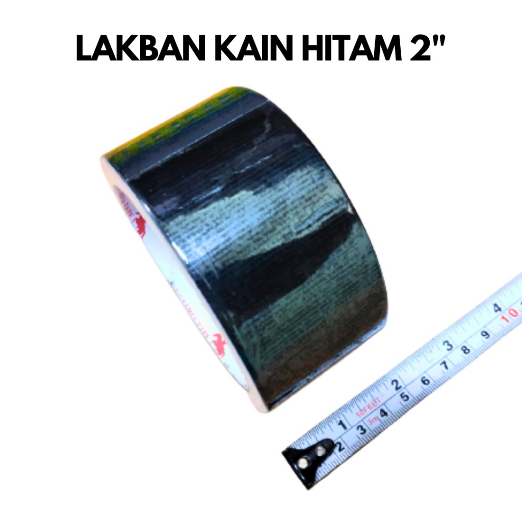 

Lakban kain hitam 2 inch x 10 yard / cloth tape 48mm x 10 CHY