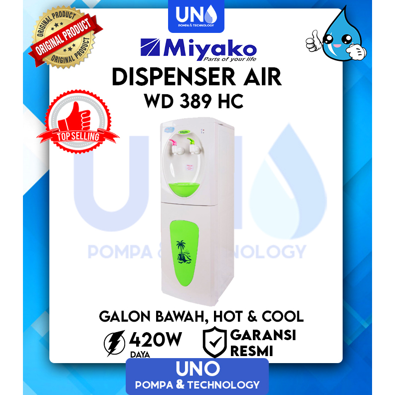 Miyako Dispenser Air Water Dispenser WD-389 HC / WD389HC / WD 389 HC