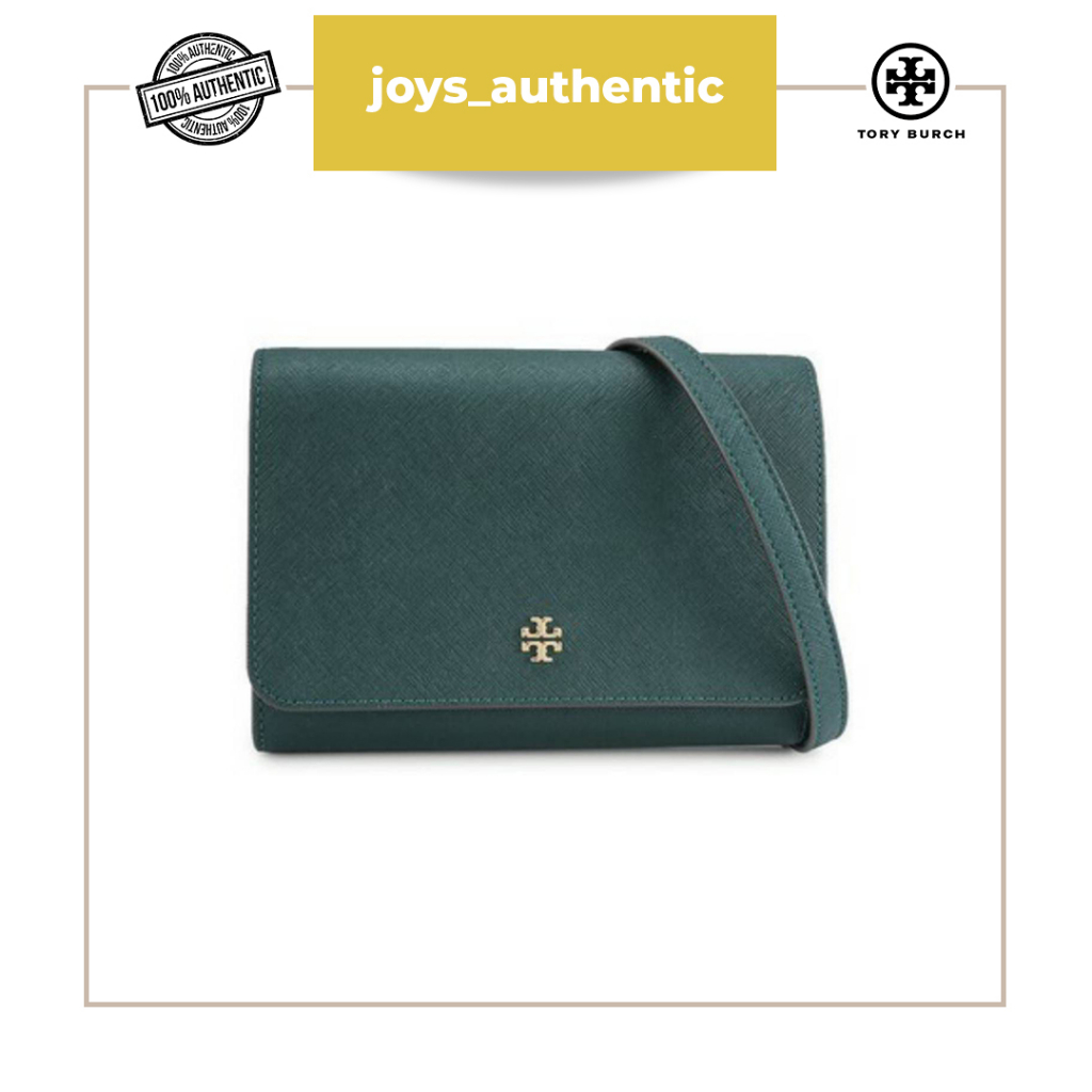 Tas wanita TB Tory burch Emerson chain wallet jitney hijau green woman bag authentic original