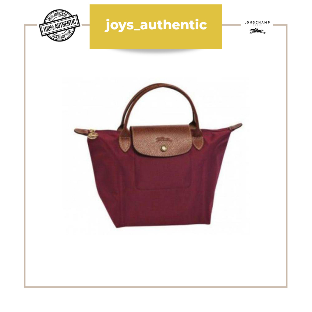 Tas wanita Longchamp Small Short Handle SSH Classic Merah Maroon woman bag authentic original